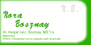 nora bosznay business card